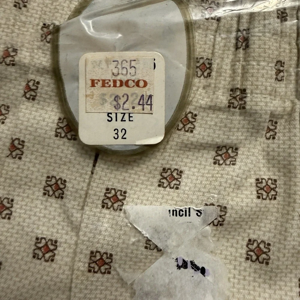 1970s Fedco Fedcal Boxer Shorts Cotton Men's Underwear Vintage Size 32 NOS New